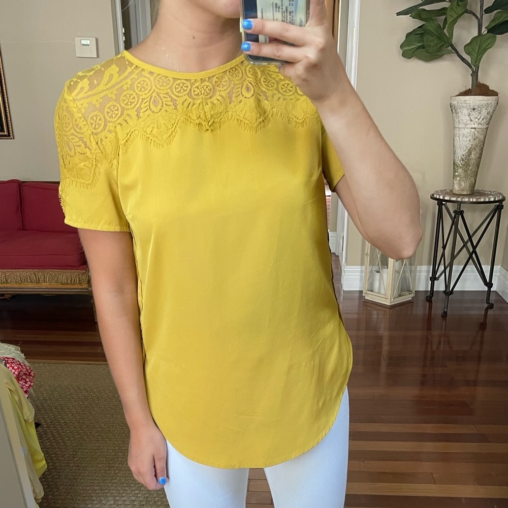 Abercrombie Yellow Lace Blouse